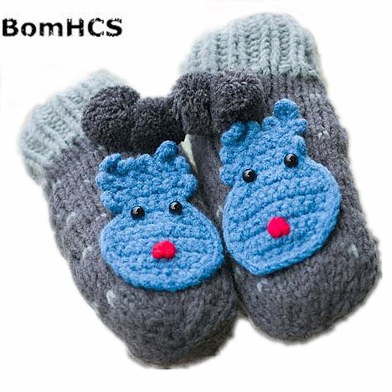 SchöNe Ebene Bär Winter warm Dicken Fäustlinge Handgemachte Gestrickte Handschuhe
