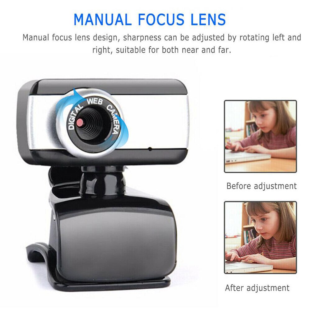 USB 2.0 HD Webcam Camera Webcam High Definition Camera Web Cam with Microphone for Computer PC Laptop Desktop