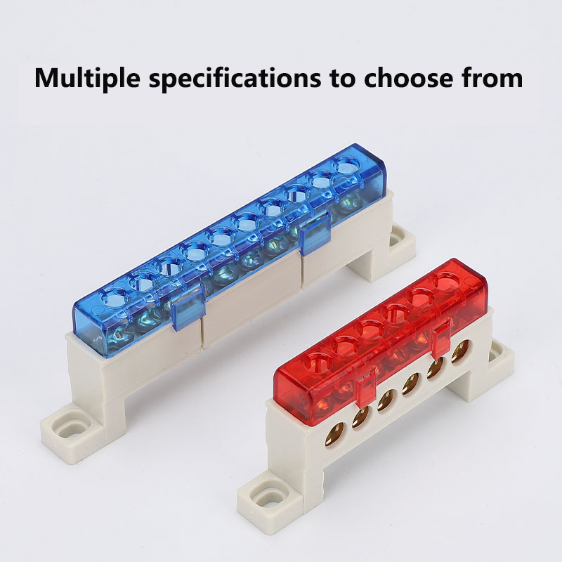 Zero wire terminal 3/4/5/6/7/10-Hole Distribution Box Terminal Block dustproof Ground Copper Bar Bridge type Busbar With cover