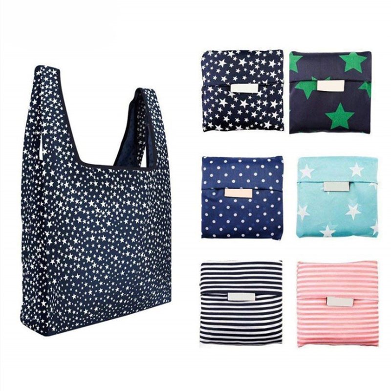 1PC Foldable Shopping Bags for Groceries Recyclable Grocery Tote Pouch Eco-Friendly Heavy Duty Washable Shopping Bag 35x51cm