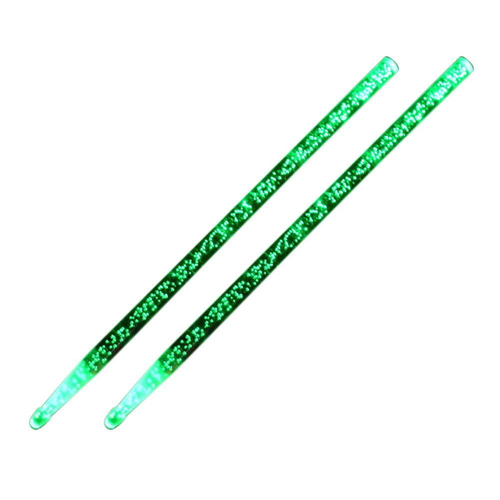 Baquetas de batería de acrílico con luz LED brillante, luminosas en la oscuridad, Jazz, efecto de rendimiento especial: H