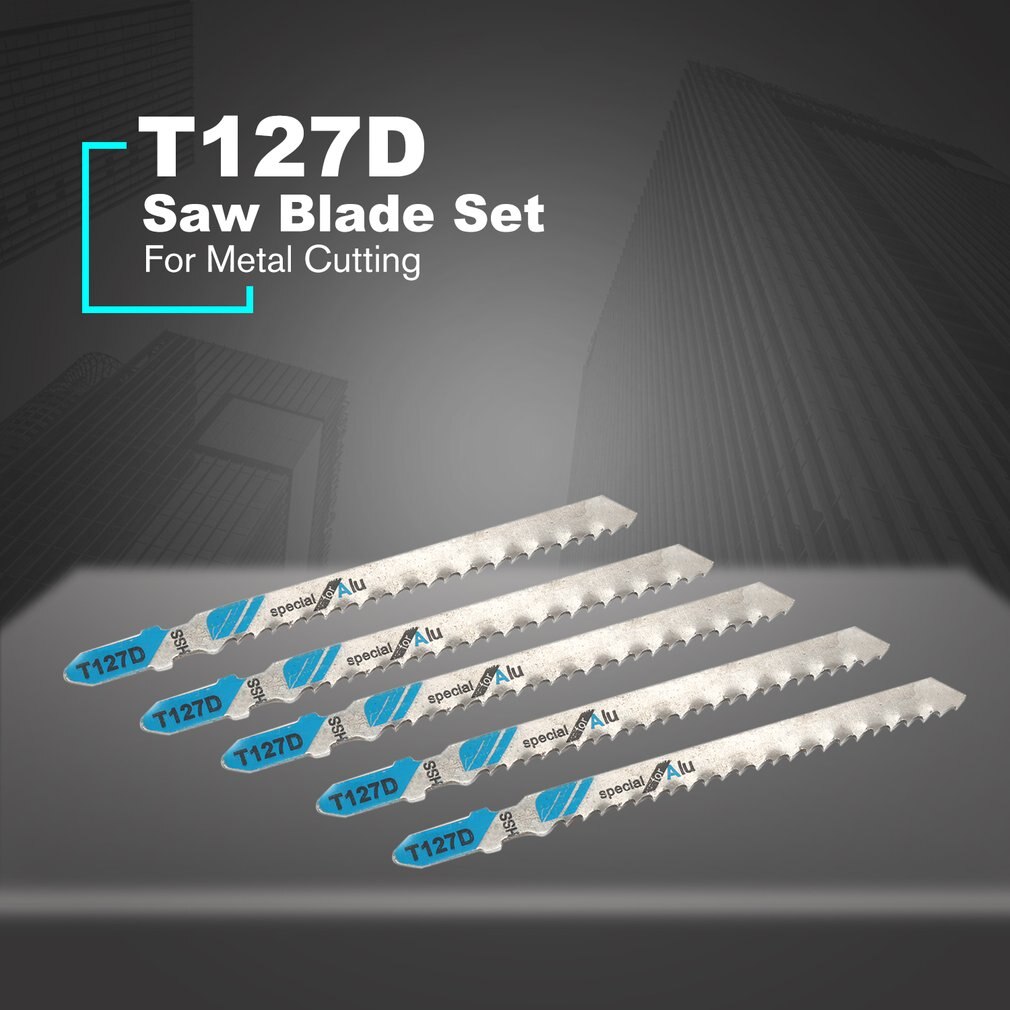 5Pcs/set T127D Saw Blade Hacksaw Jig Saw Blade Set Reciprocating Curve Saw Blade For Hard Metal Saw Cutting Tool