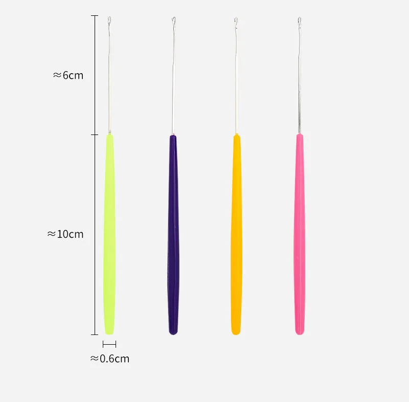 4 Uds. De gancho de ganchillo con lengua, herramientas de costura para tejer, reparación de suéter, accesorios de cuentas, aguja de coser, ganchos de ganchillo con vástago de plástico: Default Title