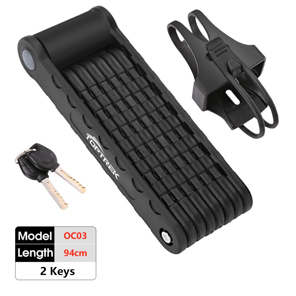 Toptrek Bicycle Lock Foldable Bike Lock MTB Road Fold Lock High Security Anti-Theft Scooter Electric E-Bike Bicycle Accessories: Red