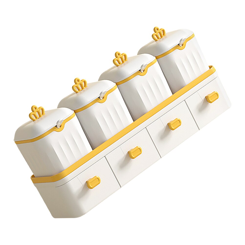 1 Set of Portable Spice Jar Kitchen Seasoning Box Salt Pepper Spice Boxes: white