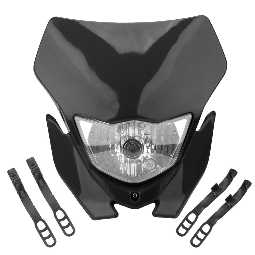 Leepee H4 Motorfiets Koplamp Motocross Koplamp Universal Voor 18 Headligt Exc Xcf Sx F Smr Enduro: Black