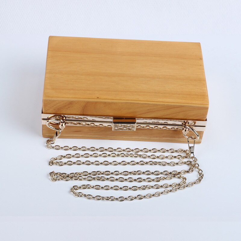 Mujeres Vintage de madera caja de bolsos de noche de bolso de mano de día de boda hecho a mano bolso para mujer bolso de lujo