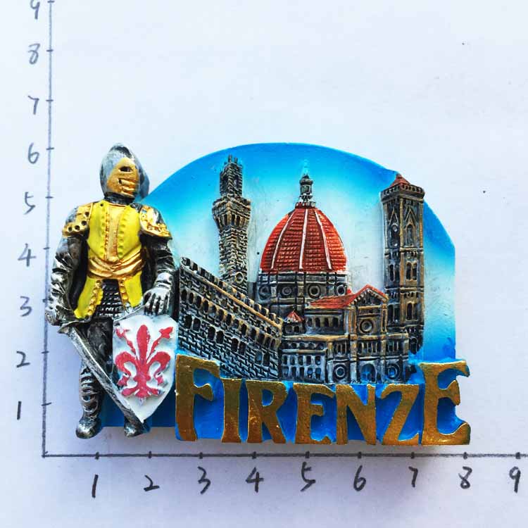 Italia hartsi jääkaappimagneetit matkailu matkamuisto toscana firenze san gimignano siena venezia jääkaappi tarrat kodin sisustus: Firenzelainen soturi
