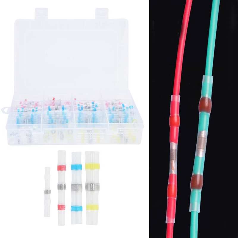 Terminal de crimpado de cable eléctrico, Kit de conectores a tope termorretráctiles para Industrial