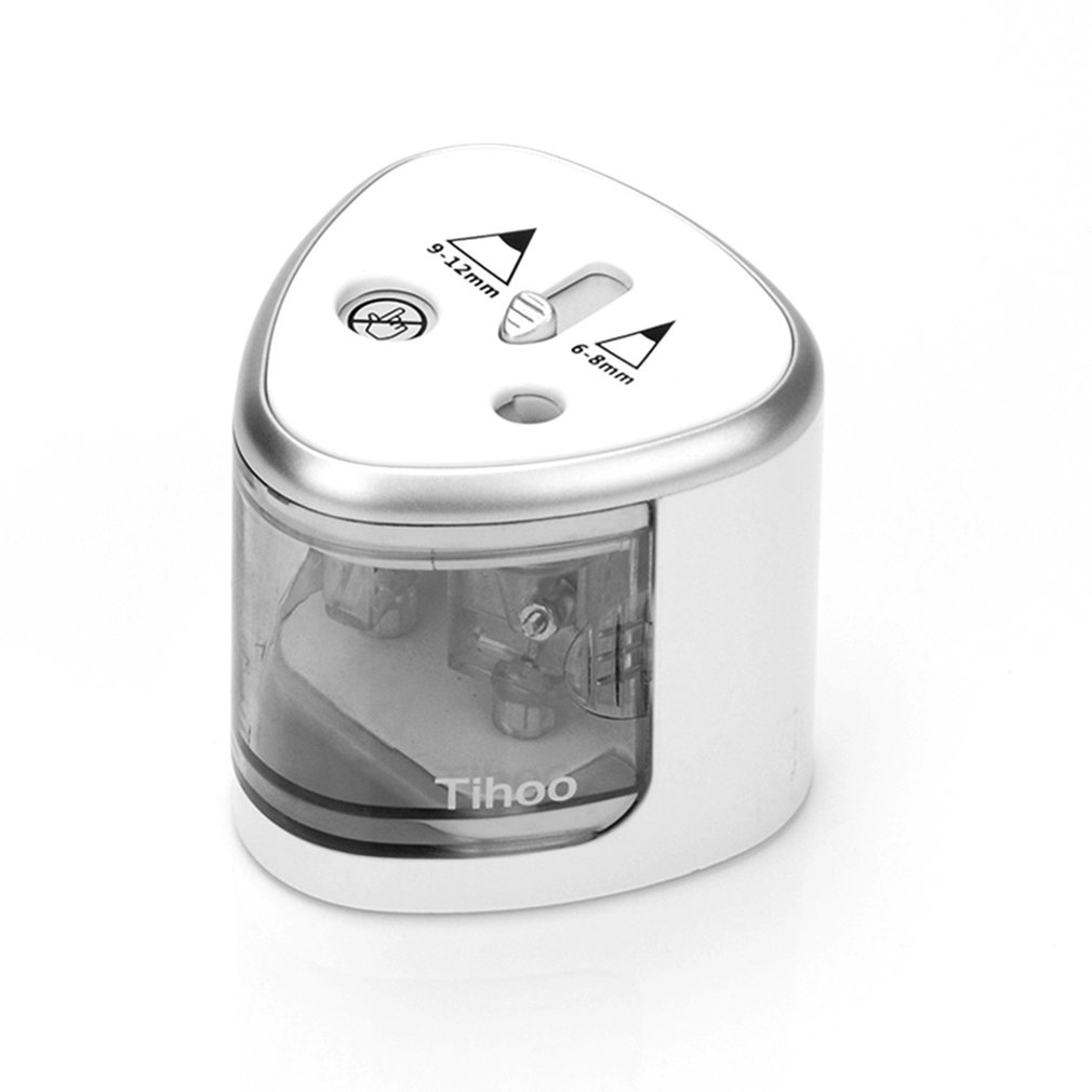 Unique 2 Compact Holes Art Sketch Electric Pencil Sharpener School Stationery Automatic Pencil Sharpener Office Accessories: Default Title