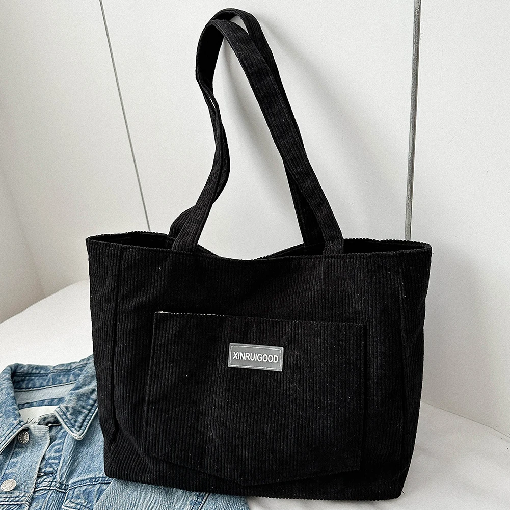 Bolso de mano de PANA con bolsillos para mujer, bolsa de Hobos sólida, bolsa de compras informal para el trabajo escolar, compras: Negro