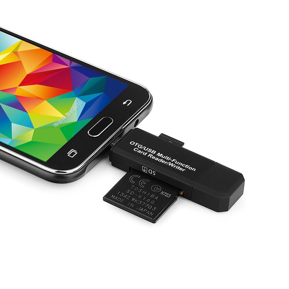 Micro USB OTG to USB 2.0 Adapter SD/Micro SD Card Reader With Standard USB Male &amp; Micro USB Male Connector For Tablets
