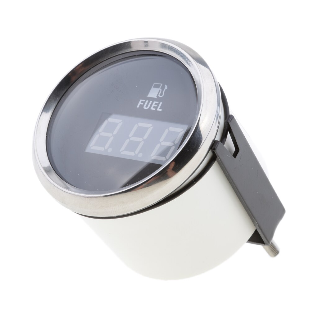 marino Barca Digitale Indicatore di Livello Del Carburante 0-190ohm 52 millimetri Nero Cromo 800-00124