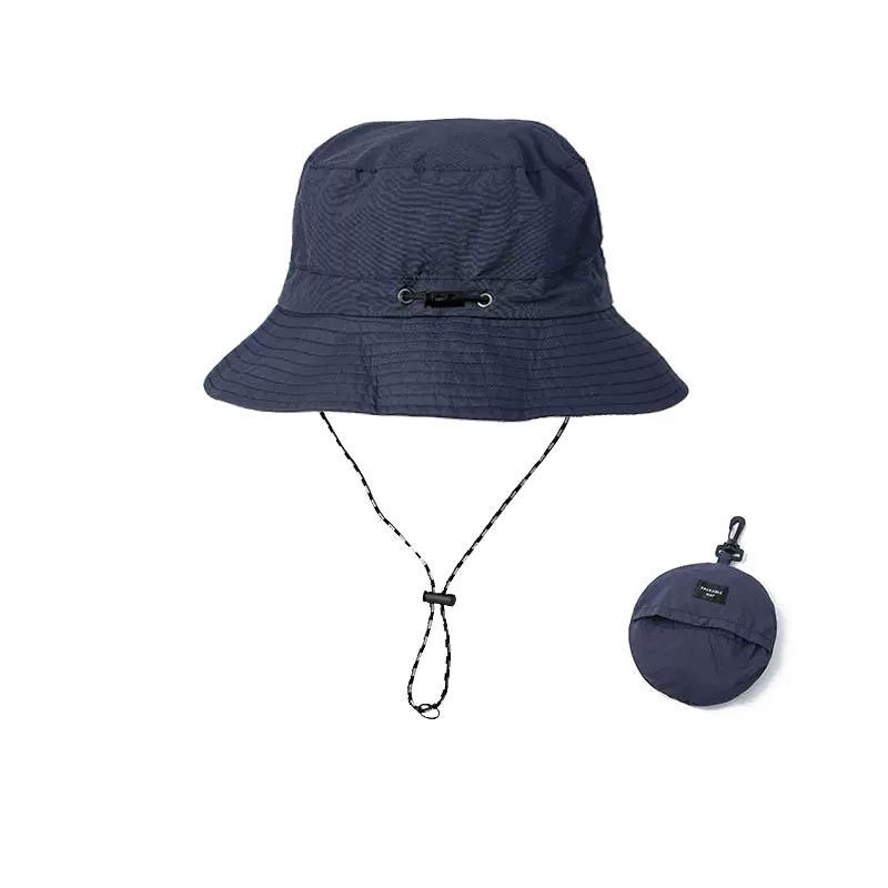 Outdoor Bucket Hat, Foldable &Quick-Dry All-in-One Cap for Fishing,Hiking,Sports ,4-Season Compact Travel with Drawstring: Bleu