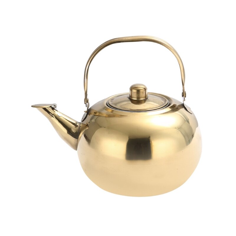 Durable Stainless Steel Water Kettle Pot Loose Tea Maker Infuser Tea Kettle Pot Metal Teapot with Removable Strainer