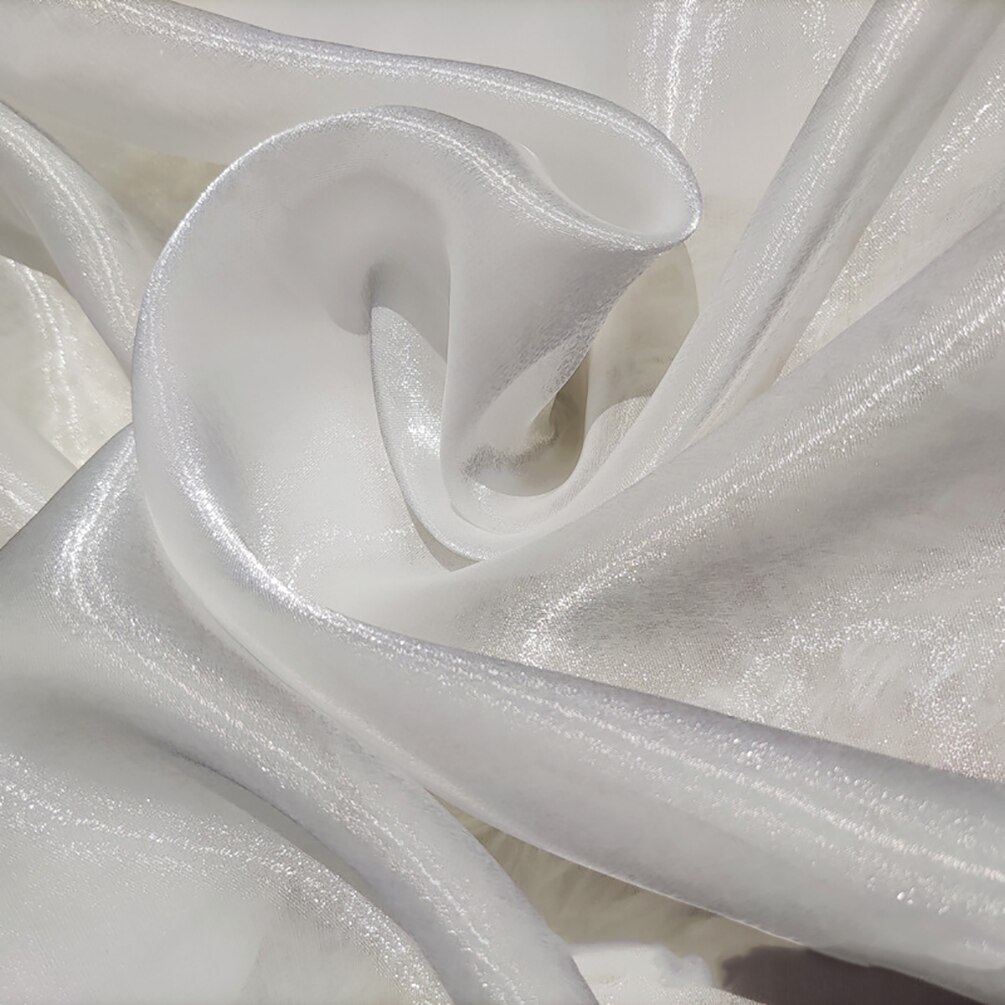 Kolorowa jednokolorowa tkanina z organzy przędzy sukienka Organza suknia ślubna tkanina do szycia Diy 50cm x 150cm: 2
