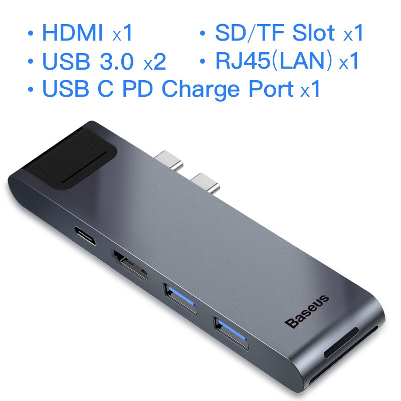 Baseus Usb C Hub Type C Naar Multi Usb 3.0 Hub Adapter Dock Voor Macbook Pro Hub Usb C Computer accessoires USB-C Splitter Usb Hub: Default Title