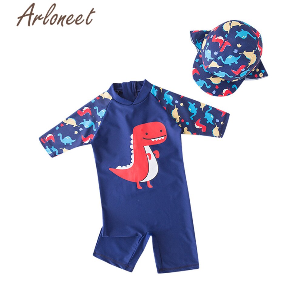 Arloneet Baby Boy Meisjes Badmode Een Stuk Dinosaurus Print Badpak Badmuts Kids Cartoon Badpak Baby Meisjes Unisex Jumpsuit: 2-3 Years