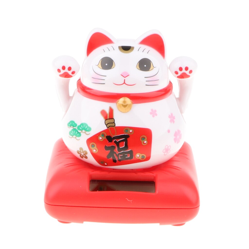 SOLAR POWER BECKONING Wealth Lucky Waving Fortune CAT Home Car Decor Science Toy