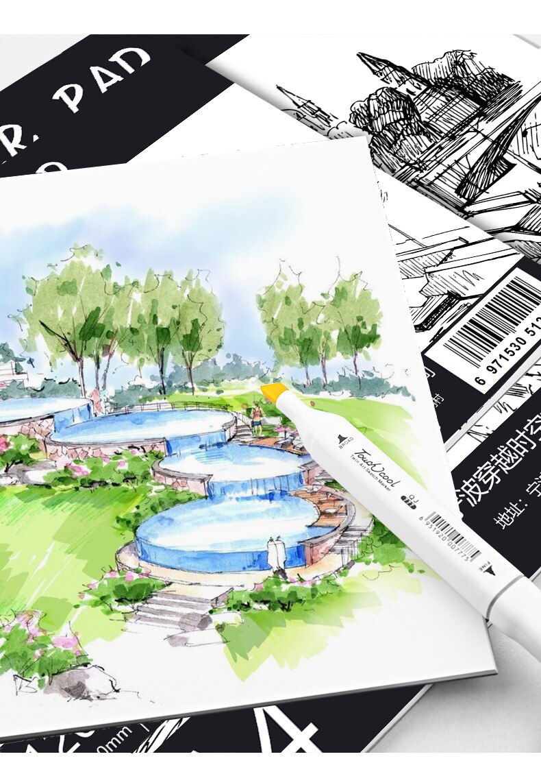 A3/A4/A5 Premium Manga Marker Paper Pad 120Gsm 30 Sheets Bleedproof Art Drawing Sketchbook Back to School for Pen, Pencil, Ink