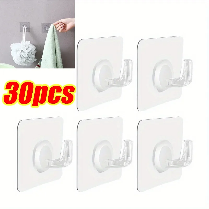 30 Uds gancho adhesivo para colgar ganchos adhesivos fuertes colgador de almacenamiento de llaves para cocina baño puerta pared ganchos de pared multifunción