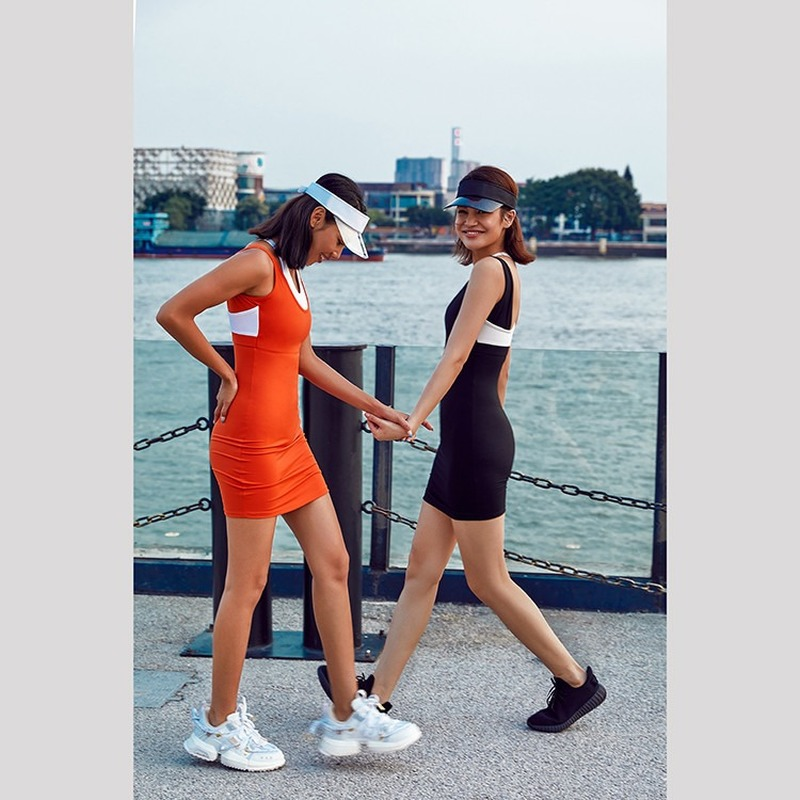 2022 Tennis Jurk Sport Jurk Anti-Licht Een Stuk Yoga Kleding Ademend Sneldrogend Fitness Kleding vrouwen Tennis Rok