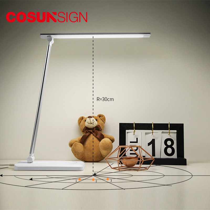 Desk Lamp 5 Lighting Modes LED Table Lamps Timing Desk Reading Light Foldable Rotatable Touch Switch With USB Charging Port