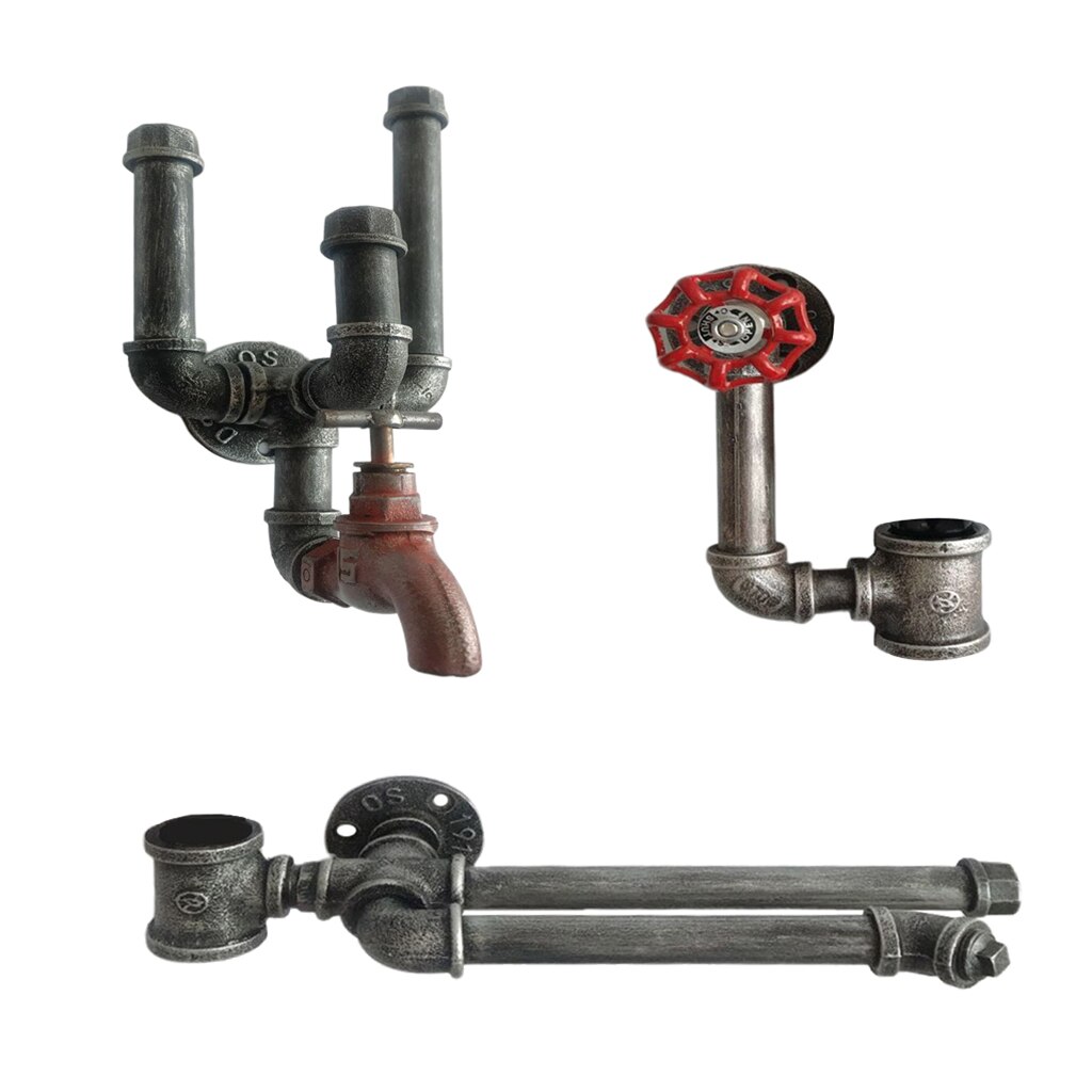 Wall Mounted Metal Wine Bottle Holder Novelty Industrial Themed Space Saving