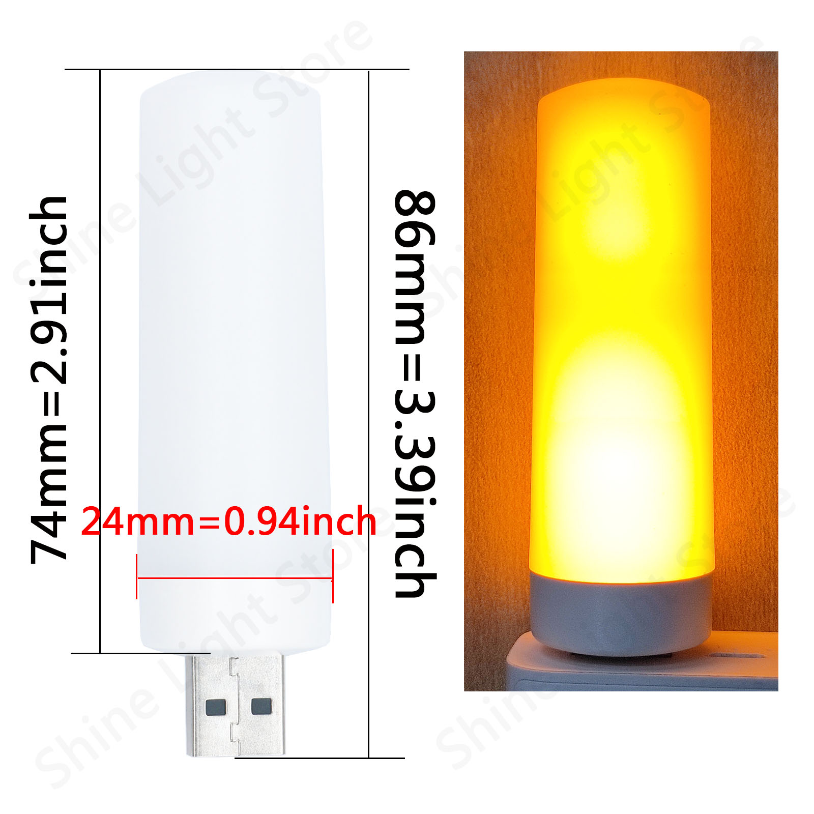 LED Umgebungs licht Simulation Flamme flackernde Kerze Glühbirne USB DC5V Haushalt elektronisches Zubehör Licht Flamme Lichteffekt: Ursprünglich Titel