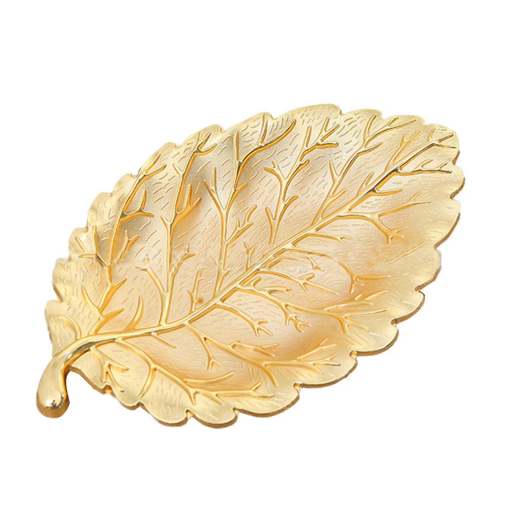 Assiettes à vaisselle en forme de feuilles en alliage de Zinc, casserole de stockage assiettes à fruits pour décoration de la maison bijoux bibelot outil de plateau de vanité: Default Title