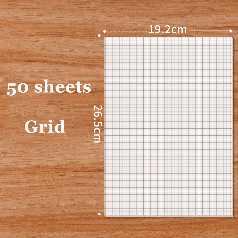 Bloc de notas B5 para diario, recambio de cuaderno de bocetos, cuadrícula, planificador de puntos, pintura, página interior, escolares de oficina: Grid