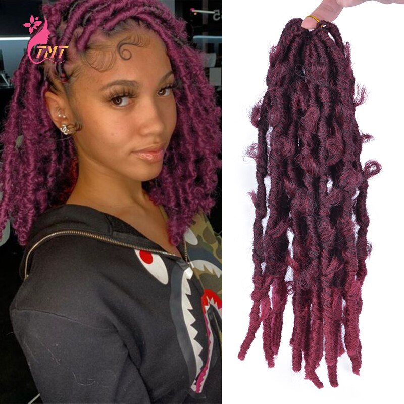 Butterfly Locs Crochet Hair Synthetic Faux Locs Braids Hair Pre Looped Distressed Locs Passion Twist Crochet Braids: butterfly locs bug / 18inches / 6Pcs/Lot