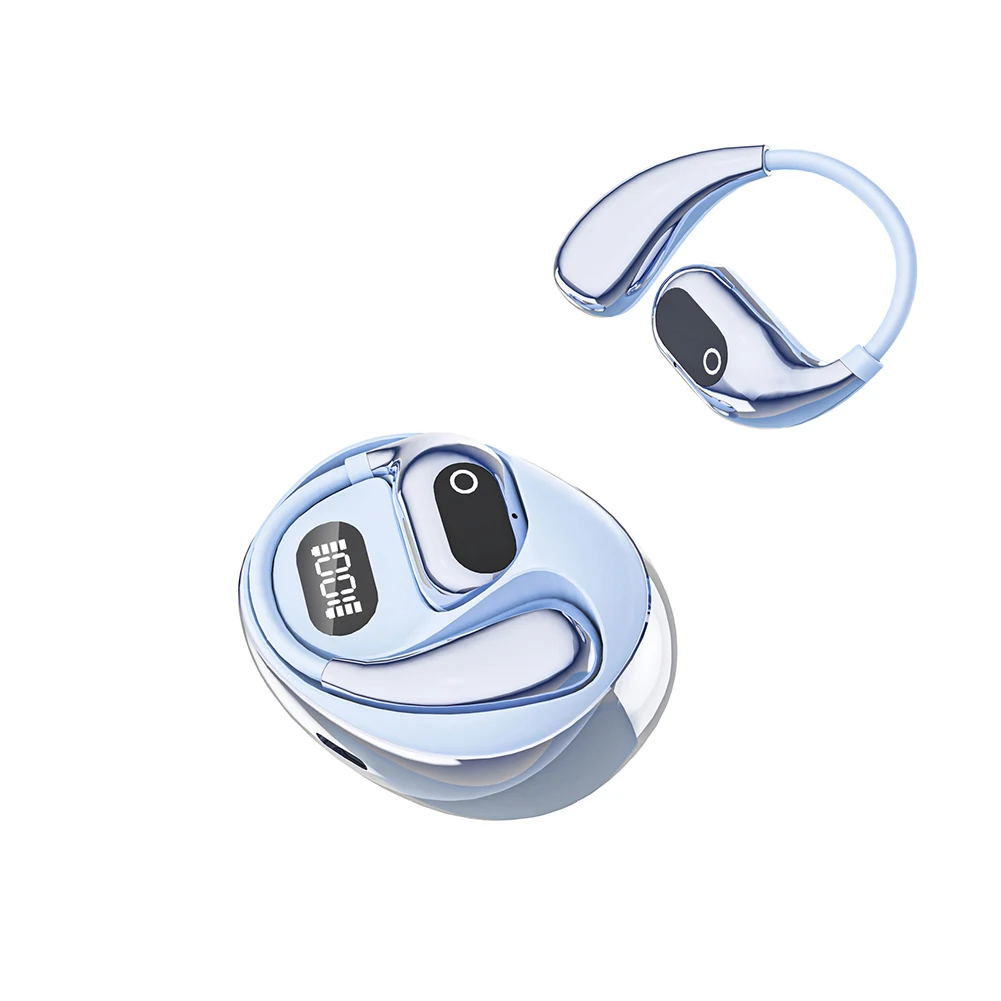 Traducteur écouteur XG99 AI casque sans fil bureau Chat casque ASMR casque AI casque sans fil avec affichage numérique: Bleu