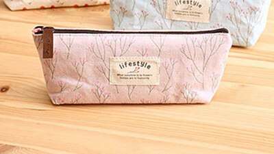 Cute Flower School Case Korea School Pencil Case Unusual Pencil cases For Girls Boys School Supplies: Pink