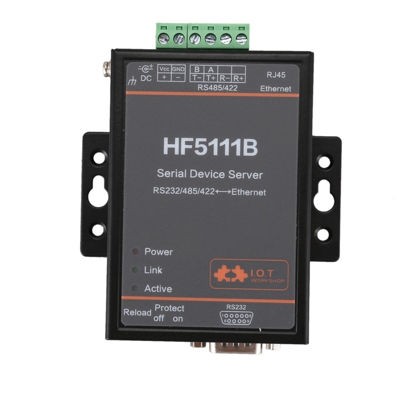 -HF5111B Serial Device Server RS232/RS485/RS422 Seriële Naar Ethernet Gratis Rtos Seriële Server F22498 (Eu Plug)