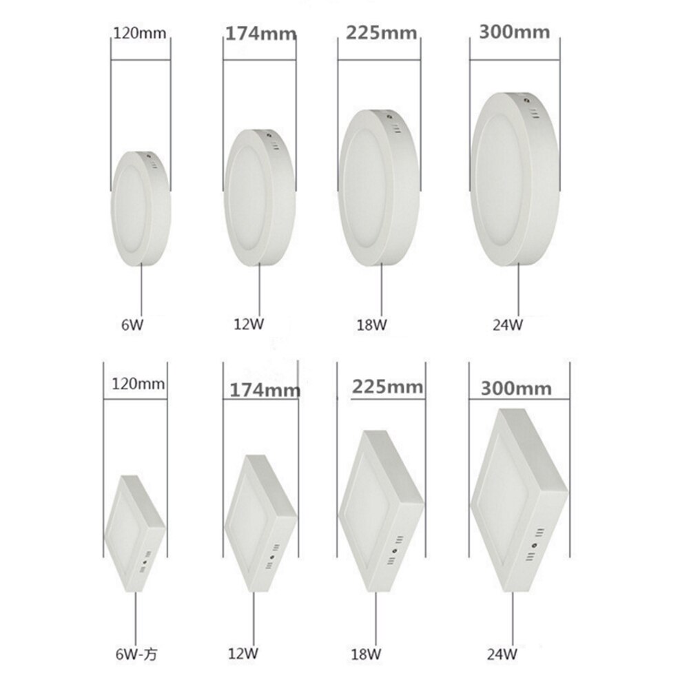 Square/Round LED Panel Ceiling Light 6W 12W 18W 24W Surface Mount Ultra-thin 3CM Modern Pendant Ceiling Lamps for Home AC85-265