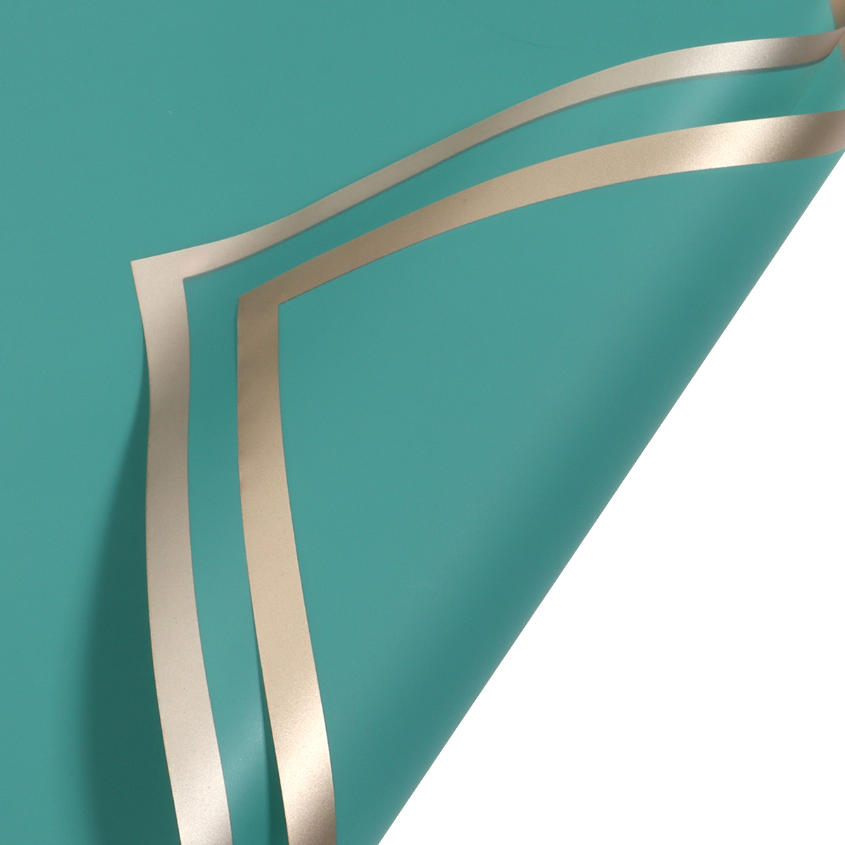 20 Stuks Plastic Boeket Inpakpapier Kleur Waterdicht Gouden Rand Jelly Film voor DIY Bloemen Party Thuis Verpakkingsbenodigdheden: Army Green