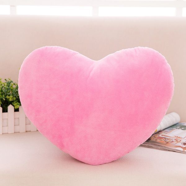 Coussin décoratif en coton PP 20/30/40cm | de , oreiller décoratif en forme de cœur, de poupée créative et doux pour amoureux: pink / 40cm