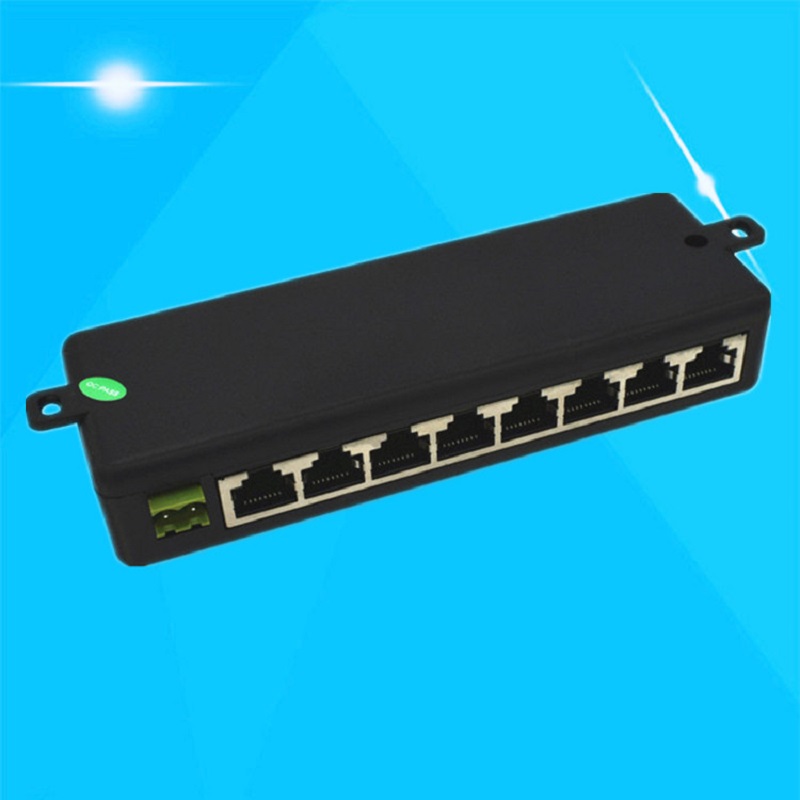 ESCAM 4 Ports 8 portsPoE Injector PoE Power Adapter Ethernet Power Supply Pin 4,5(+)/7,8(-) Input DC12V-DC48V for IP Camera