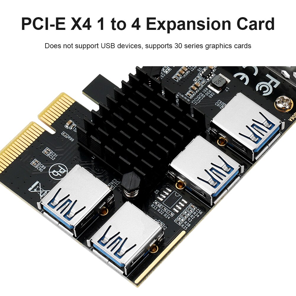 PCIE PCI-Express Slot 1 Turn 4 Extender Card PCI-E X4/X8/X16 1x to 4x Riser Converter for BTC Mining Windows PC Refit Multiplier