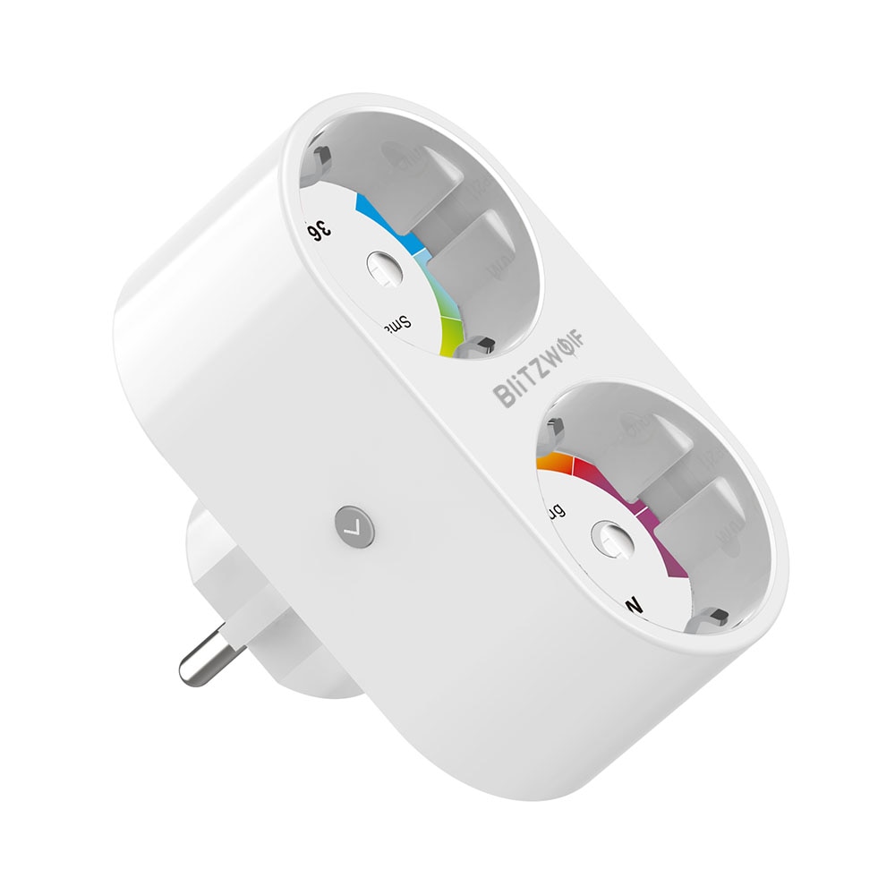 BlitzWolf BW-SHP7 16A 2 en 1 enchufe Dual de la UE inteligente WIFI Socket Switch Control Remoto interruptor temporizador trabajo con Google asistente/Alexa: Default Title
