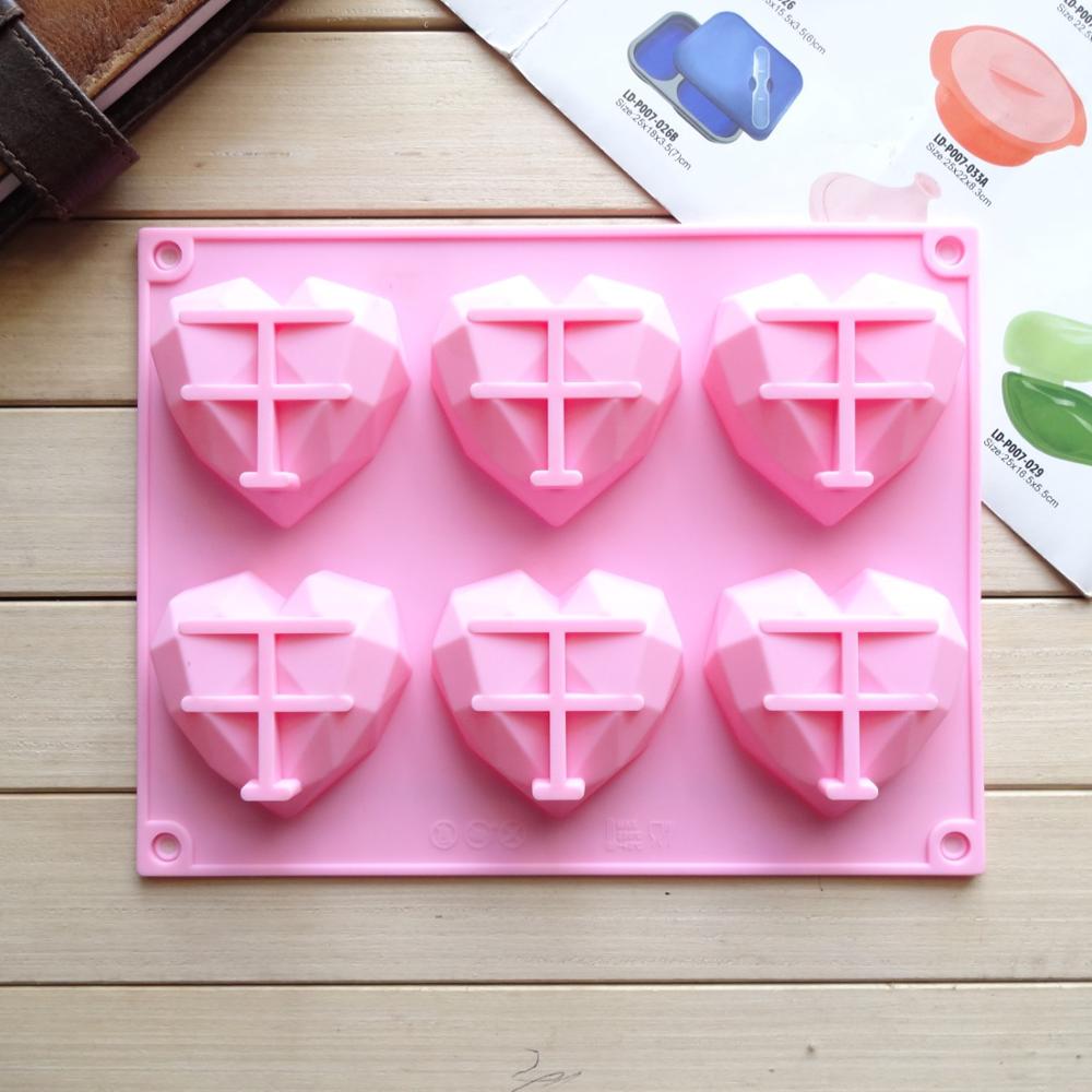15 Shapes Silicone Soap Molds 3D Handmade Soap Making Resin Clay Candle Chocolate Jelly Ice Tubes Moulds Fondant Cake Decorating: heart