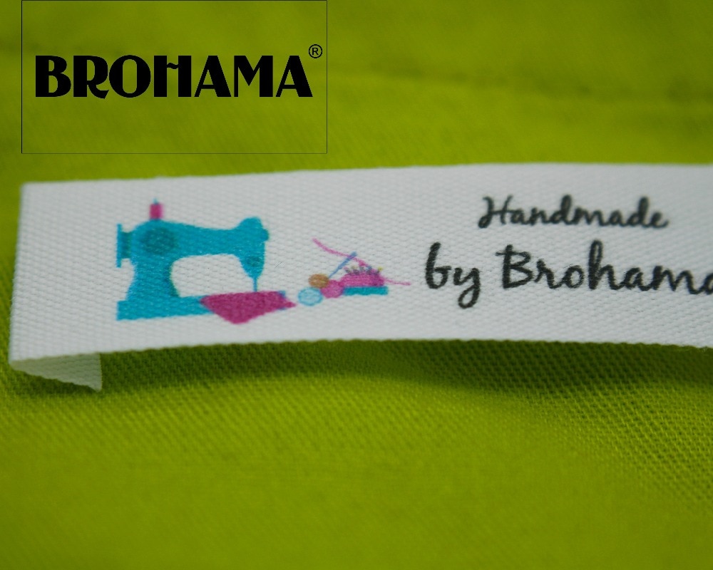 Sewing labels / custom brand labels, clothing labels, fabric 100% cotton, printing, Sewing machine (MD0504)