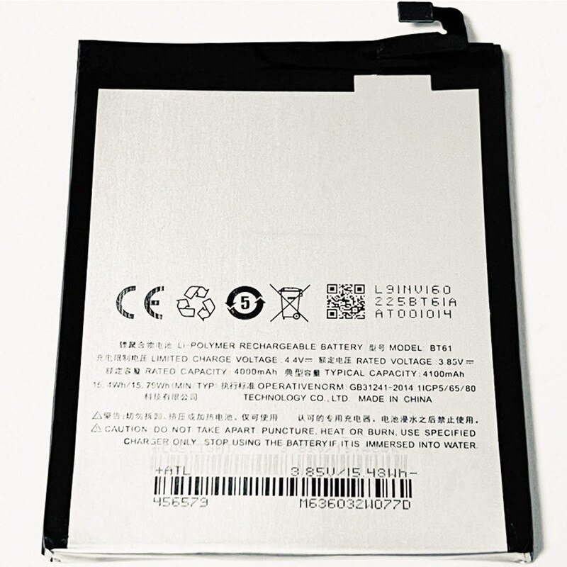 3,85 V 4100mAh BT61 Für Meizu M3 Hinweis L681H L681M L681Q L681C Batterie