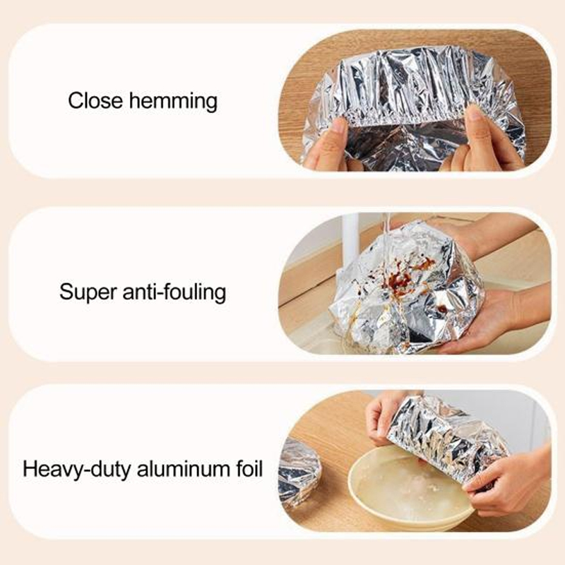10-50pcs Aluminum Foil Insulation Covers Keep Food Warm Fresh Repeatable Kitchen Food Covers Bowls Plates Adjustable Cling Wrap