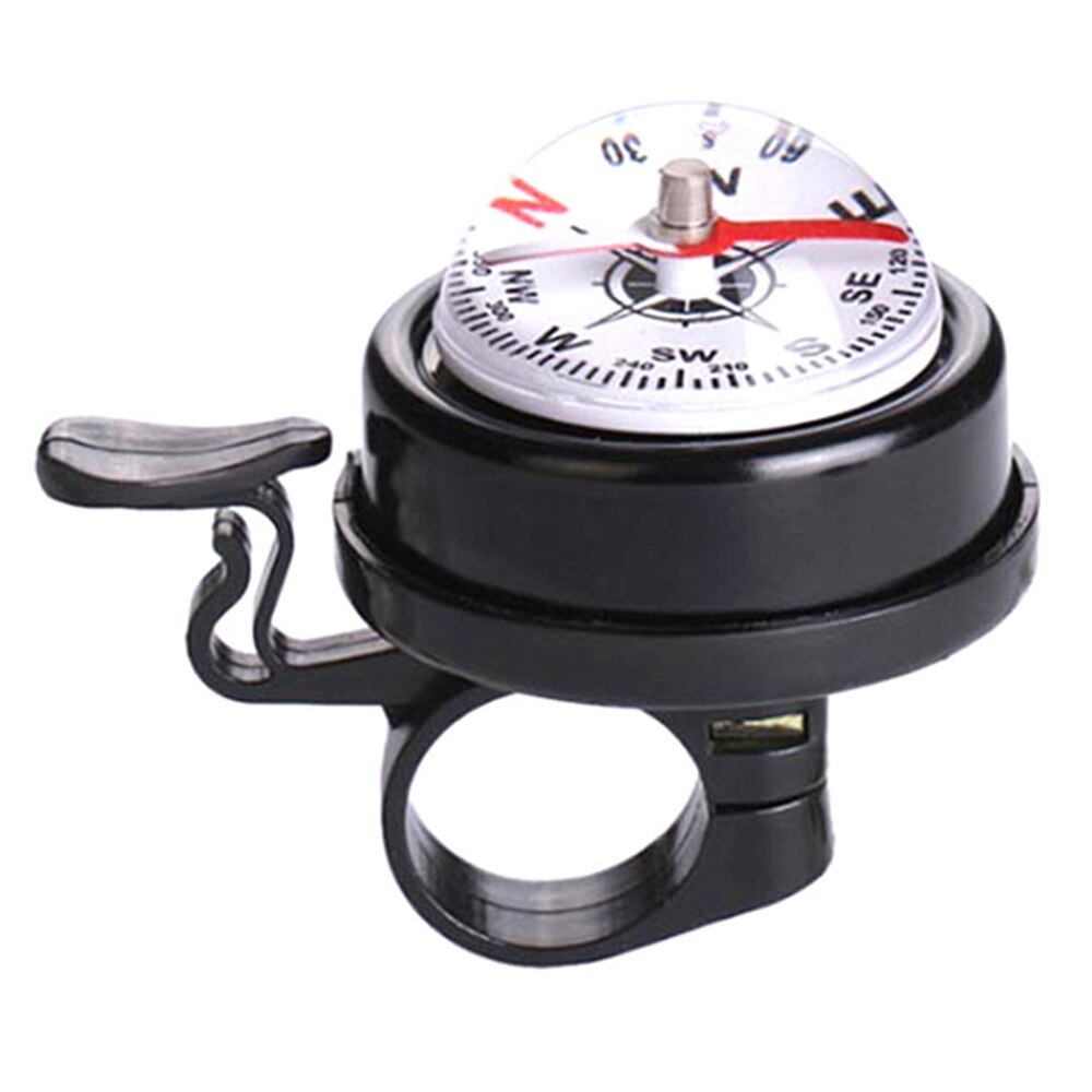 Brújula bicicleta timbre montaña timbre bocina de bicicleta cuerno anillo Metal plástico ciclismo alarma con guía al por mayor práctico y cómodo: black