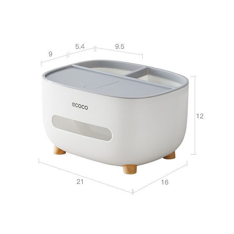 Ecoco Tissue Dispenser Napkin Box Holder Multi Function Remote Control Storage Box Living Room Napkin Organizer