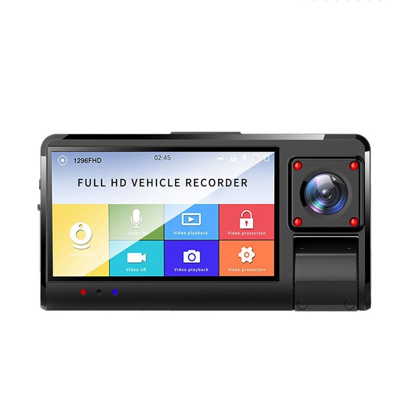 Bilkamera fuld  hd 1080p 170 graders vidvinkel 3 tommer dvr videooptager med 3 kameraer optager  k13