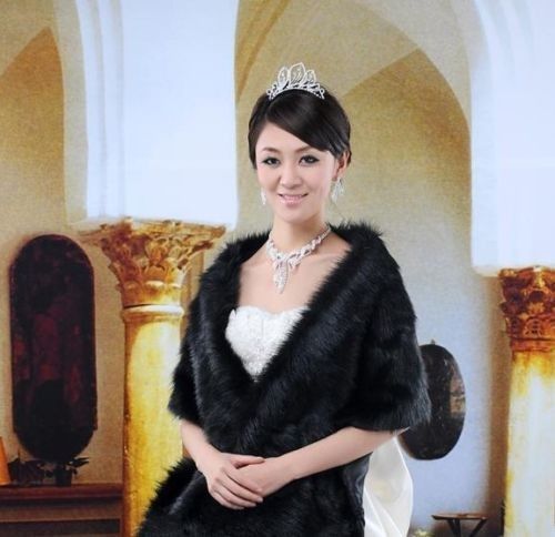 Wit Zwart Faux Fur Bolero Cape Stole Lange Wraps Goedkope Wedding Party Bridal Speciale Gelegenheid Sjaals