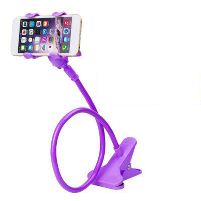 Soporte Universal para teléfono móvil, cama flexible, escritorio, mesa, giratorio de 360 grados, varios colores, 1 Uds.: Púrpura